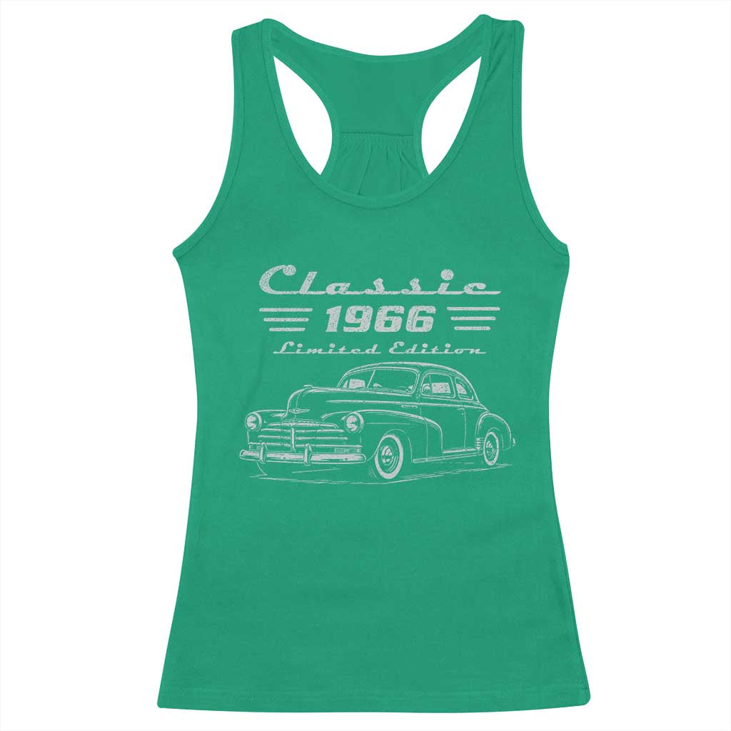 60th Birthday Racerback Tank Top Vintage Retro Car Classic 1966 60 Year Old Gift TS10 Irish Green Print Your Wear