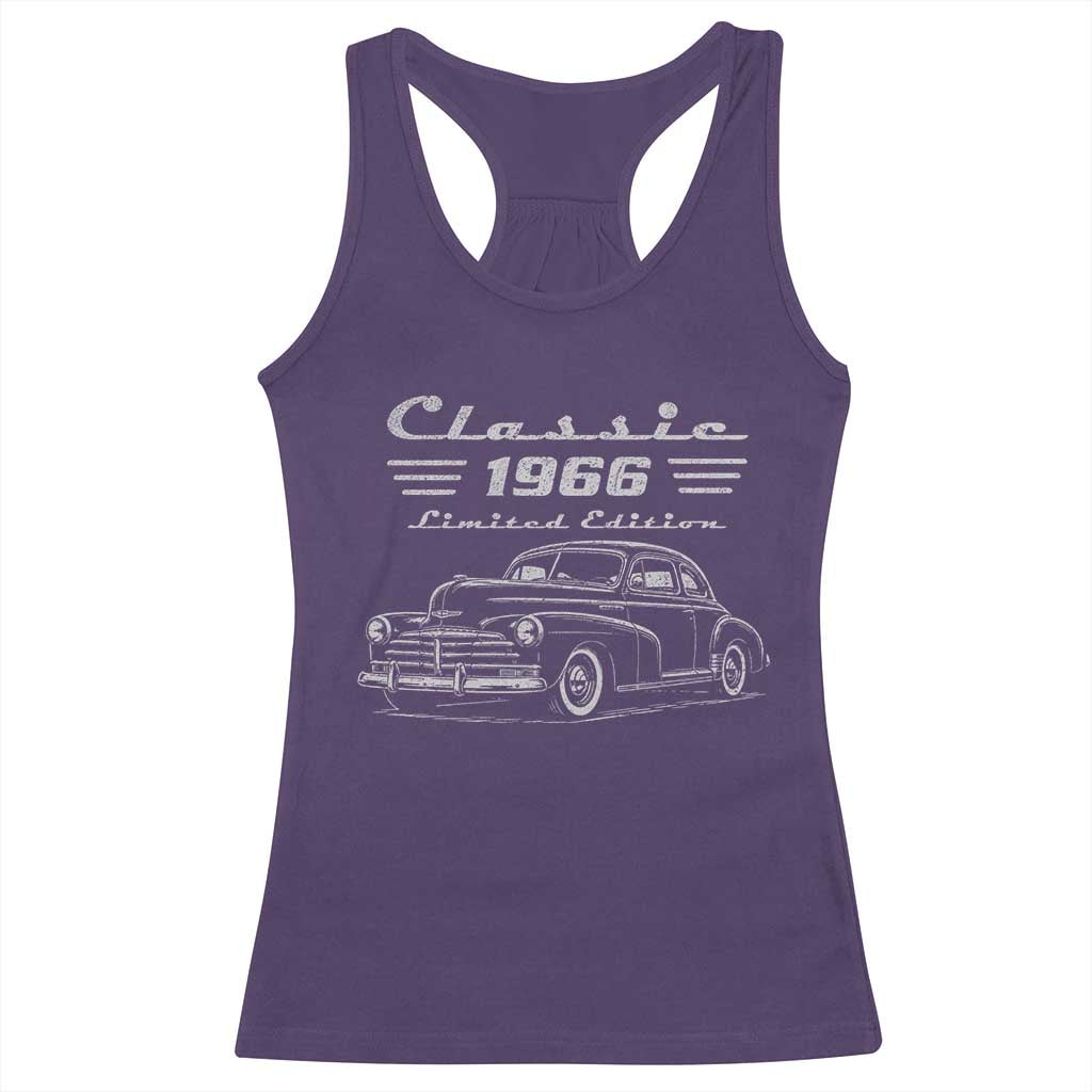 60th Birthday Racerback Tank Top Vintage Retro Car Classic 1966 60 Year Old Gift TS10 Purple Print Your Wear