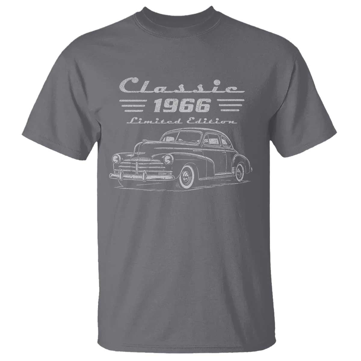 60th Birthday T Shirt Vintage Retro Car Classic 1966 60 Year Old Gift TS10 Charcoal Print Your Wear