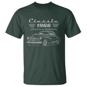 60th Birthday T Shirt Vintage Retro Car Classic 1966 60 Year Old Gift TS10 Dark Forest Green Print Your Wear