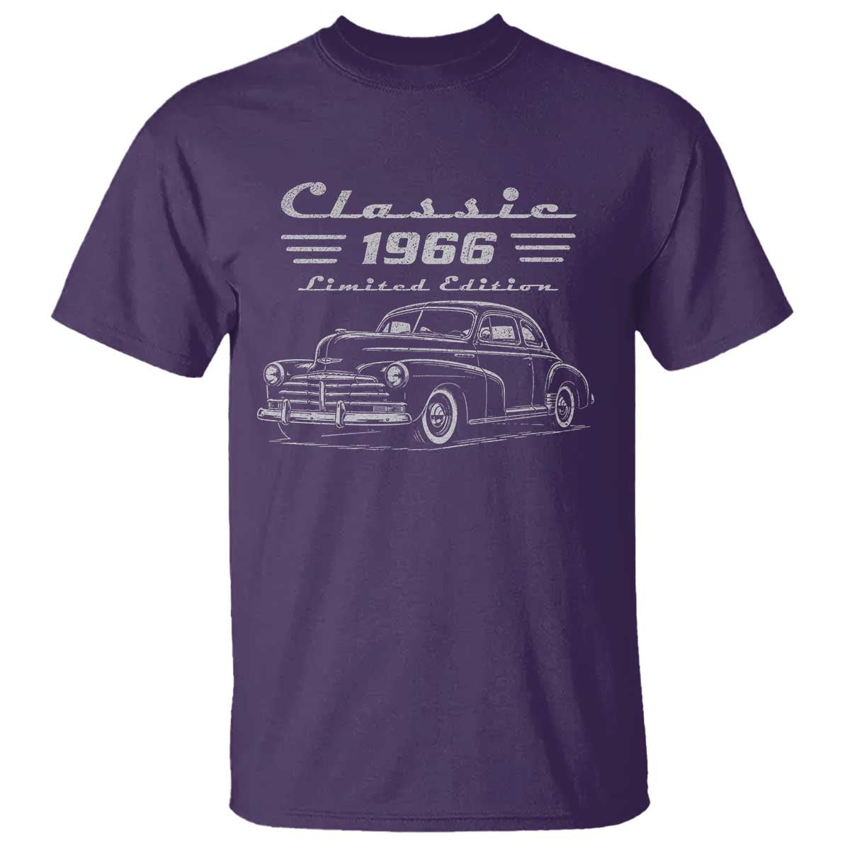 60th Birthday T Shirt Vintage Retro Car Classic 1966 60 Year Old Gift TS10 Purple Print Your Wear