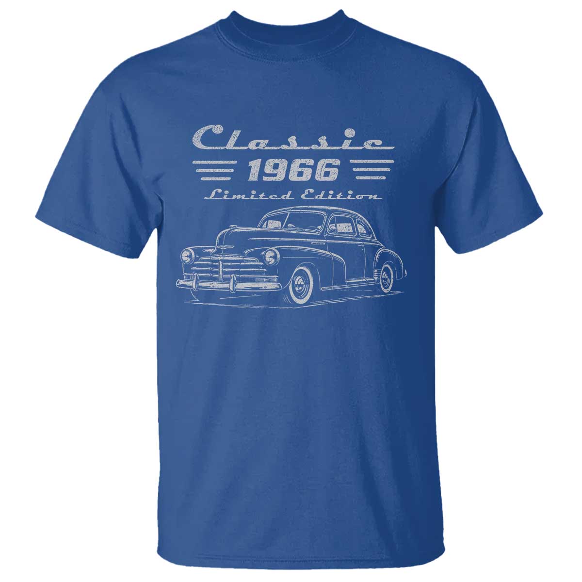60th Birthday T Shirt Vintage Retro Car Classic 1966 60 Year Old Gift TS10 Royal Blue Print Your Wear