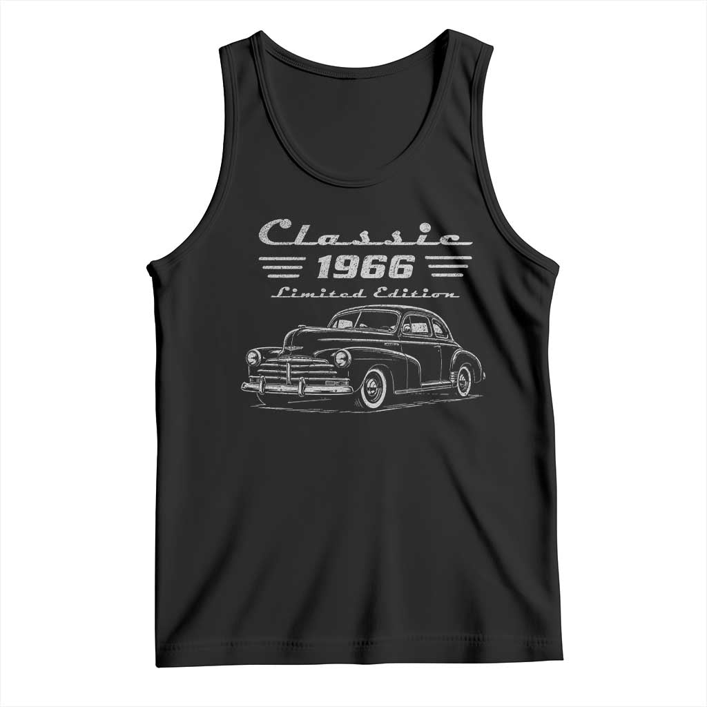 60th Birthday Tank Top Vintage Retro Car Classic 1966 60 Year Old Gift TS10 Black Print Your Wear