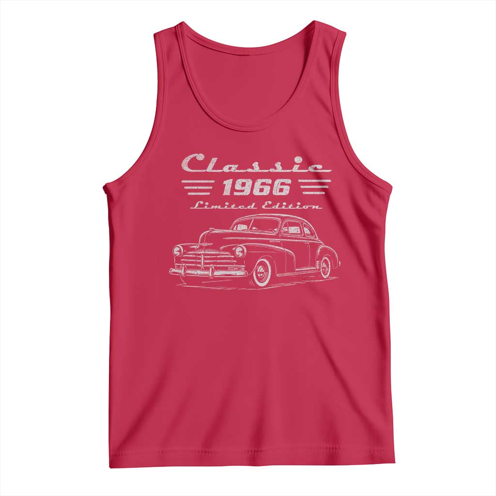 60th Birthday Tank Top Vintage Retro Car Classic 1966 60 Year Old Gift TS10 Red Print Your Wear
