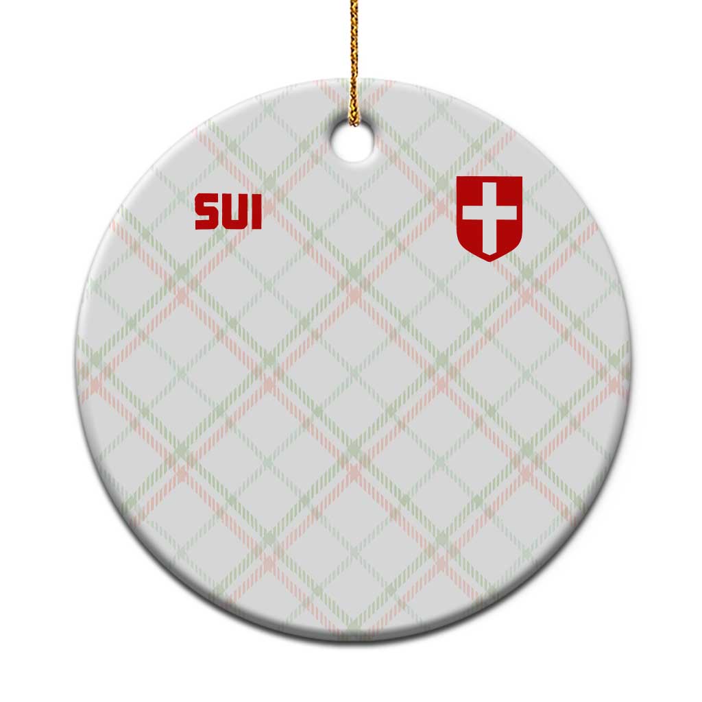 Switzerland Ceramic Ornament Vintage Retro Swiss Flag TS10 1pc Christmas Plaid Print Your Wear