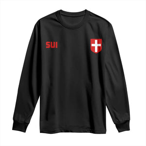 Switzerland Long Sleeve Shirt Vintage Retro Swiss Flag TS10 Black Print Your Wear