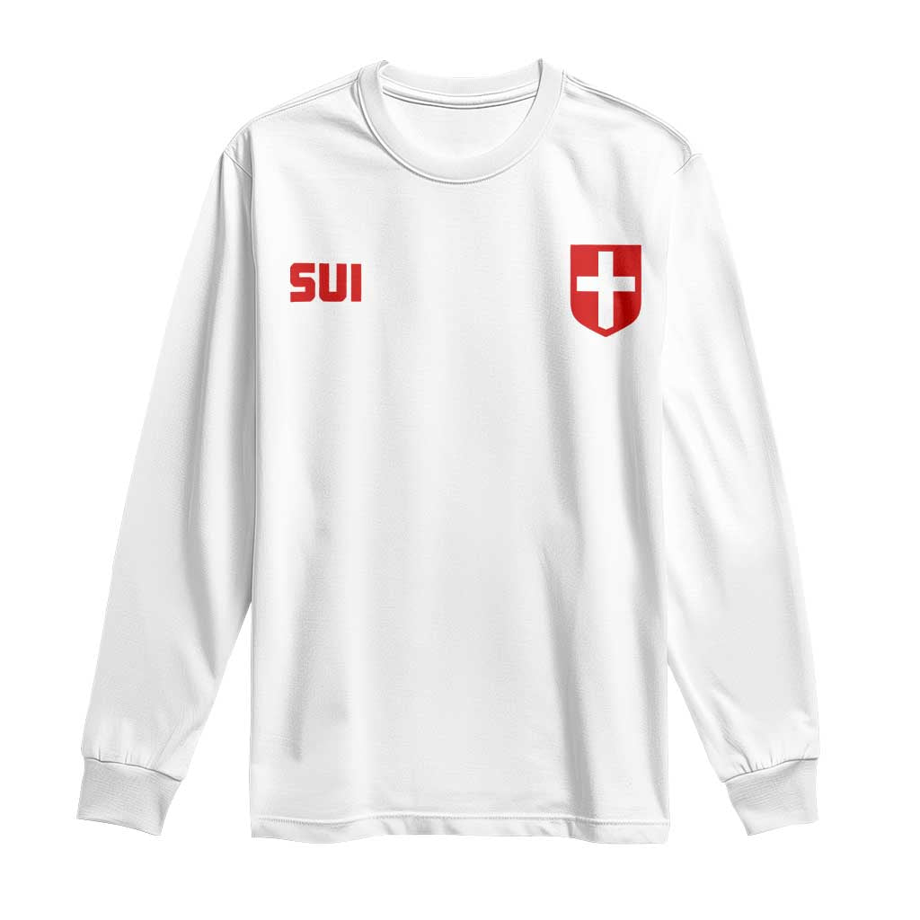 Switzerland Long Sleeve Shirt Vintage Retro Swiss Flag TS10 White Print Your Wear