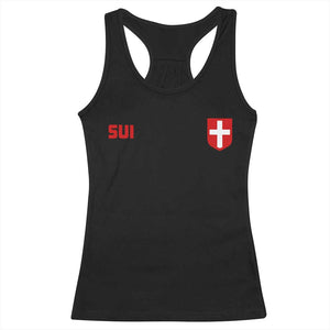 Switzerland Racerback Tank Top Vintage Retro Swiss Flag TS10 Black Print Your Wear