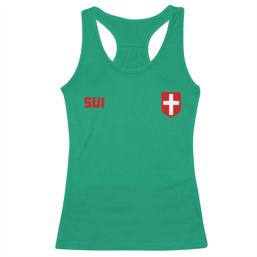 Switzerland Racerback Tank Top Vintage Retro Swiss Flag TS10 Irish Green Print Your Wear