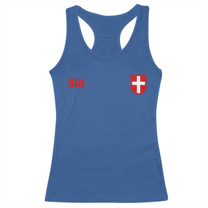 Switzerland Racerback Tank Top Vintage Retro Swiss Flag TS10 Royal Blue Print Your Wear