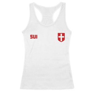 Switzerland Racerback Tank Top Vintage Retro Swiss Flag TS10 White Print Your Wear