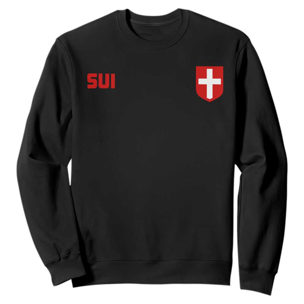 Switzerland Sweatshirt Vintage Retro Swiss Flag TS10 Black Print Your Wear
