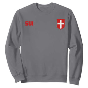 Switzerland Sweatshirt Vintage Retro Swiss Flag TS10 Charcoal Print Your Wear