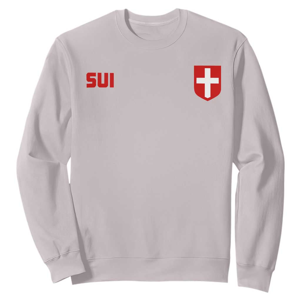 Switzerland Sweatshirt Vintage Retro Swiss Flag TS10 Ice Gray Print Your Wear