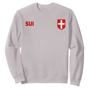 Switzerland Sweatshirt Vintage Retro Swiss Flag TS10 Ice Gray Print Your Wear