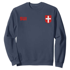 Switzerland Sweatshirt Vintage Retro Swiss Flag TS10 Navy Print Your Wear