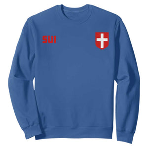 Switzerland Sweatshirt Vintage Retro Swiss Flag TS10 Royal Blue Print Your Wear