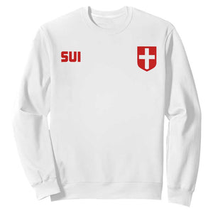 Switzerland Sweatshirt Vintage Retro Swiss Flag TS10 White Print Your Wear