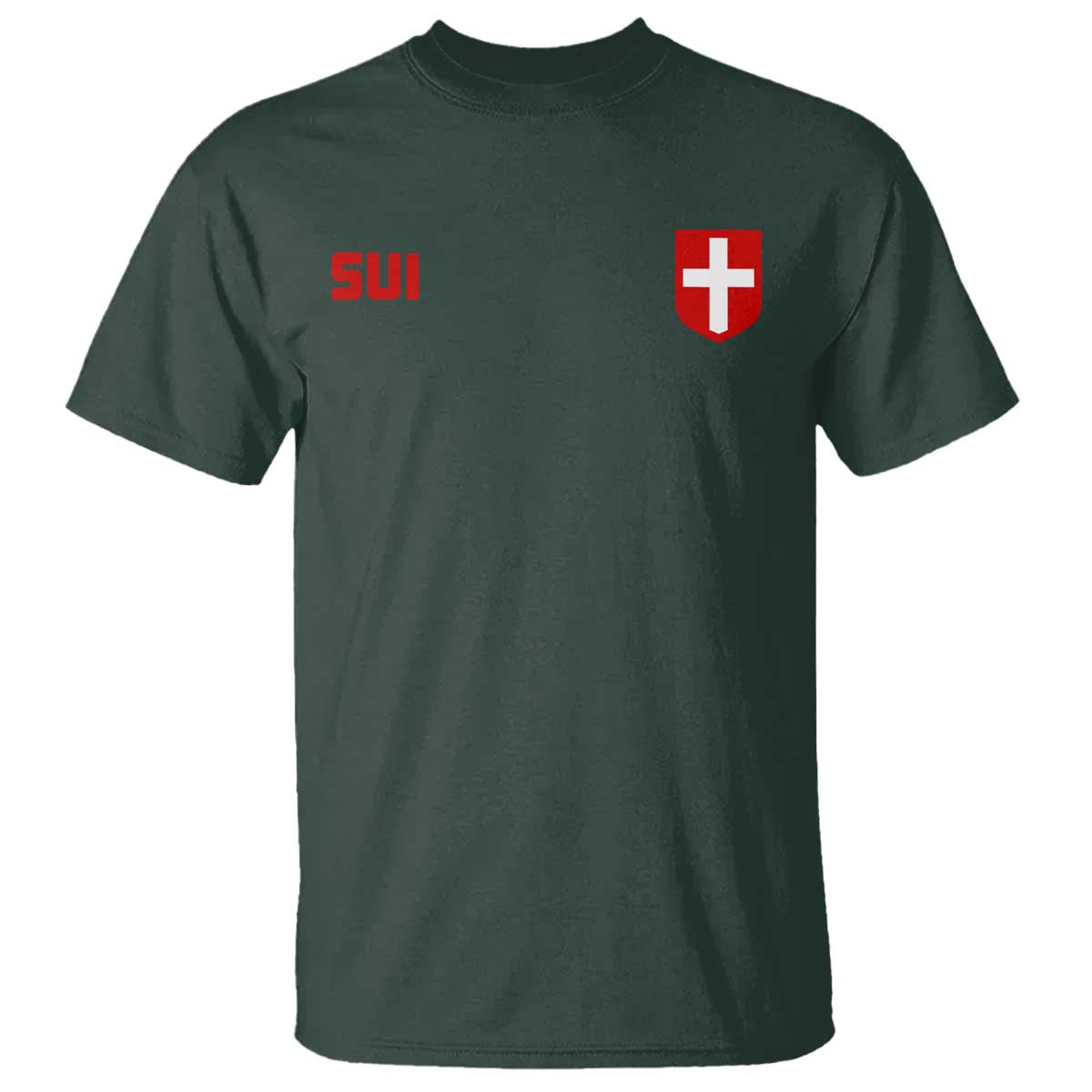 Switzerland T Shirt Vintage Retro Swiss Flag TS10 Dark Forest Green Print Your Wear