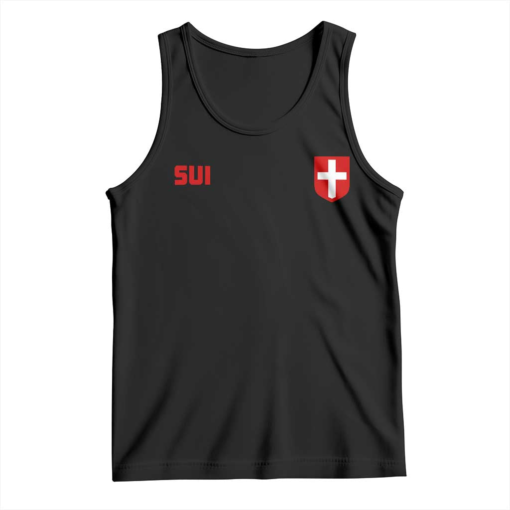 Switzerland Tank Top Vintage Retro Swiss Flag TS10 Black Print Your Wear