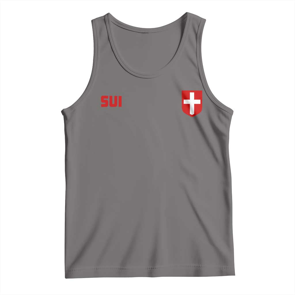Switzerland Tank Top Vintage Retro Swiss Flag TS10 Deep Heather Print Your Wear