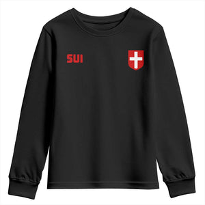 Switzerland Youth Sweatshirt Vintage Retro Swiss Flag TS10 Black Print Your Wear