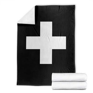 Swiss Vintage Cross Flag Switzerland Throw Blanket TS10 Black Print Your Wear