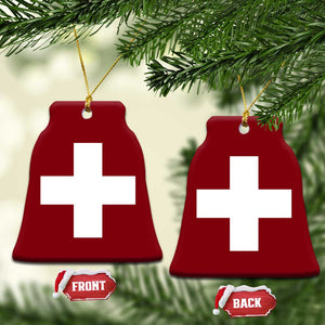 Swiss Vintage Cross Flag Switzerland Ceramic Ornament TS10 Print Your Wear