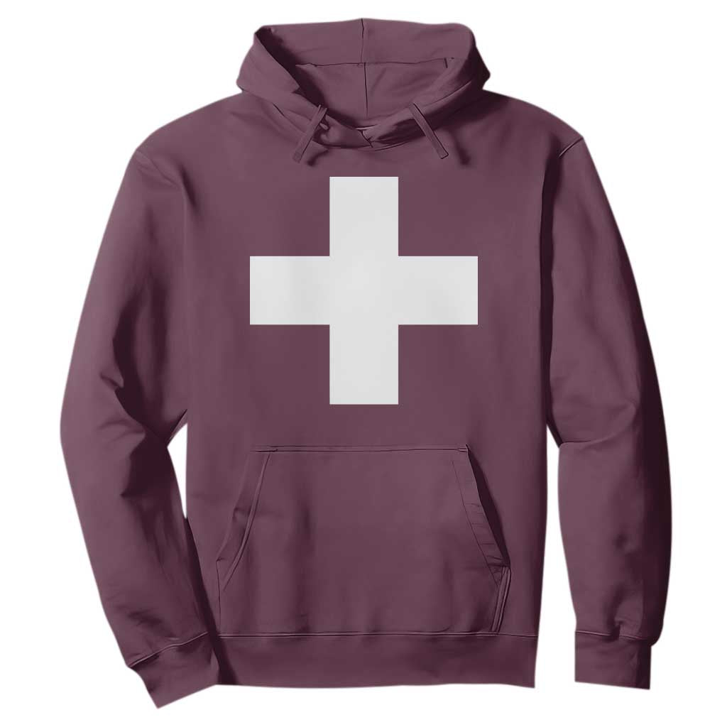 Swiss Vintage Cross Flag Switzerland Hoodie TS10 Maroon Print Your Wear