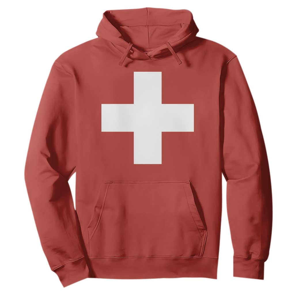 Swiss Vintage Cross Flag Switzerland Hoodie TS10 Red Print Your Wear