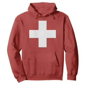 Swiss Vintage Cross Flag Switzerland Hoodie TS10 Red Print Your Wear