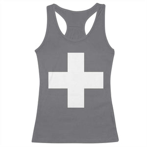 Swiss Vintage Cross Flag Switzerland Racerback Tank Top TS10 Charcoal Print Your Wear