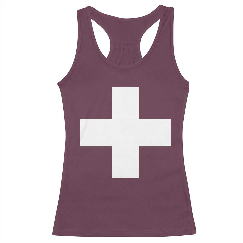 Swiss Vintage Cross Flag Switzerland Racerback Tank Top TS10 Maroon Print Your Wear