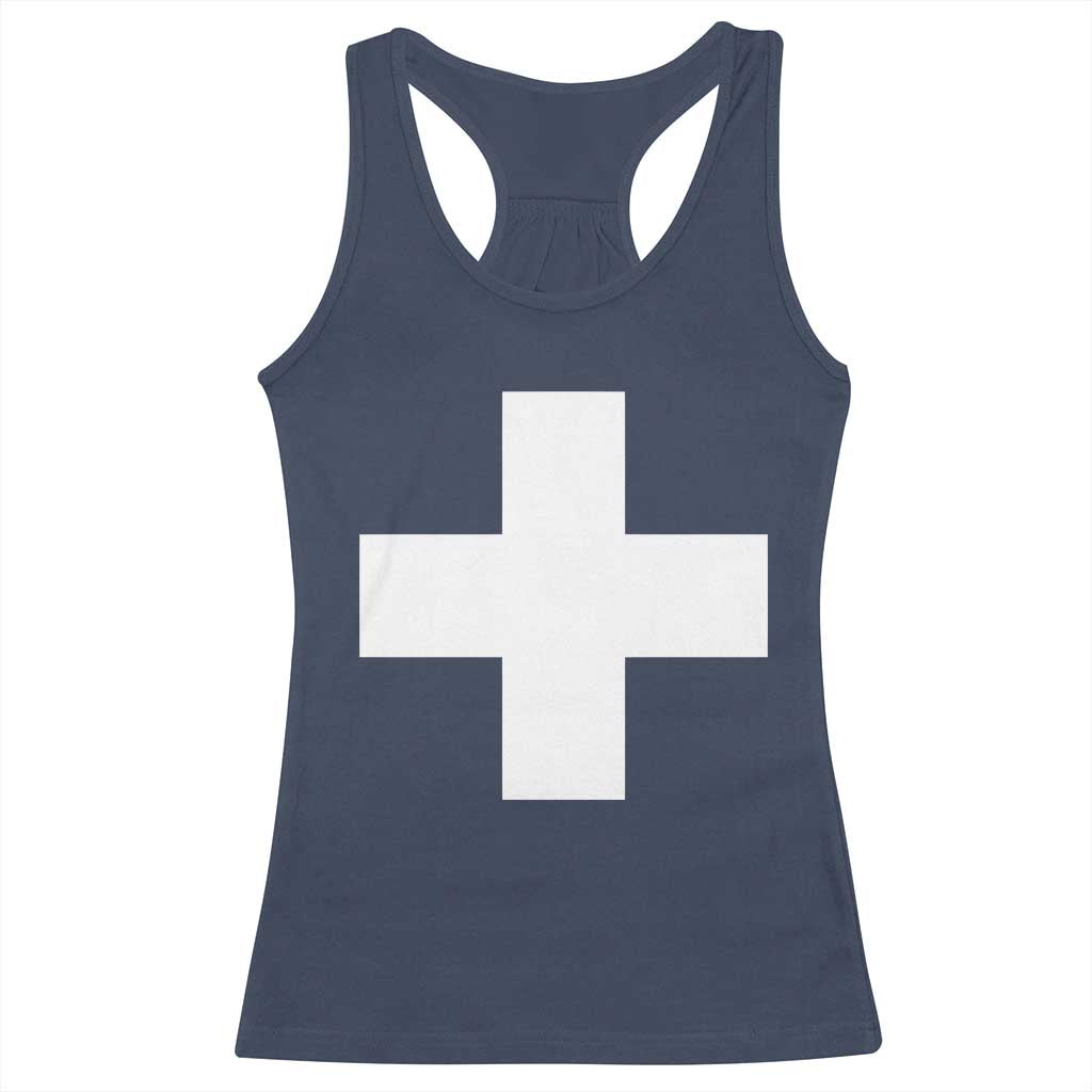 Swiss Vintage Cross Flag Switzerland Racerback Tank Top TS10 Navy Print Your Wear