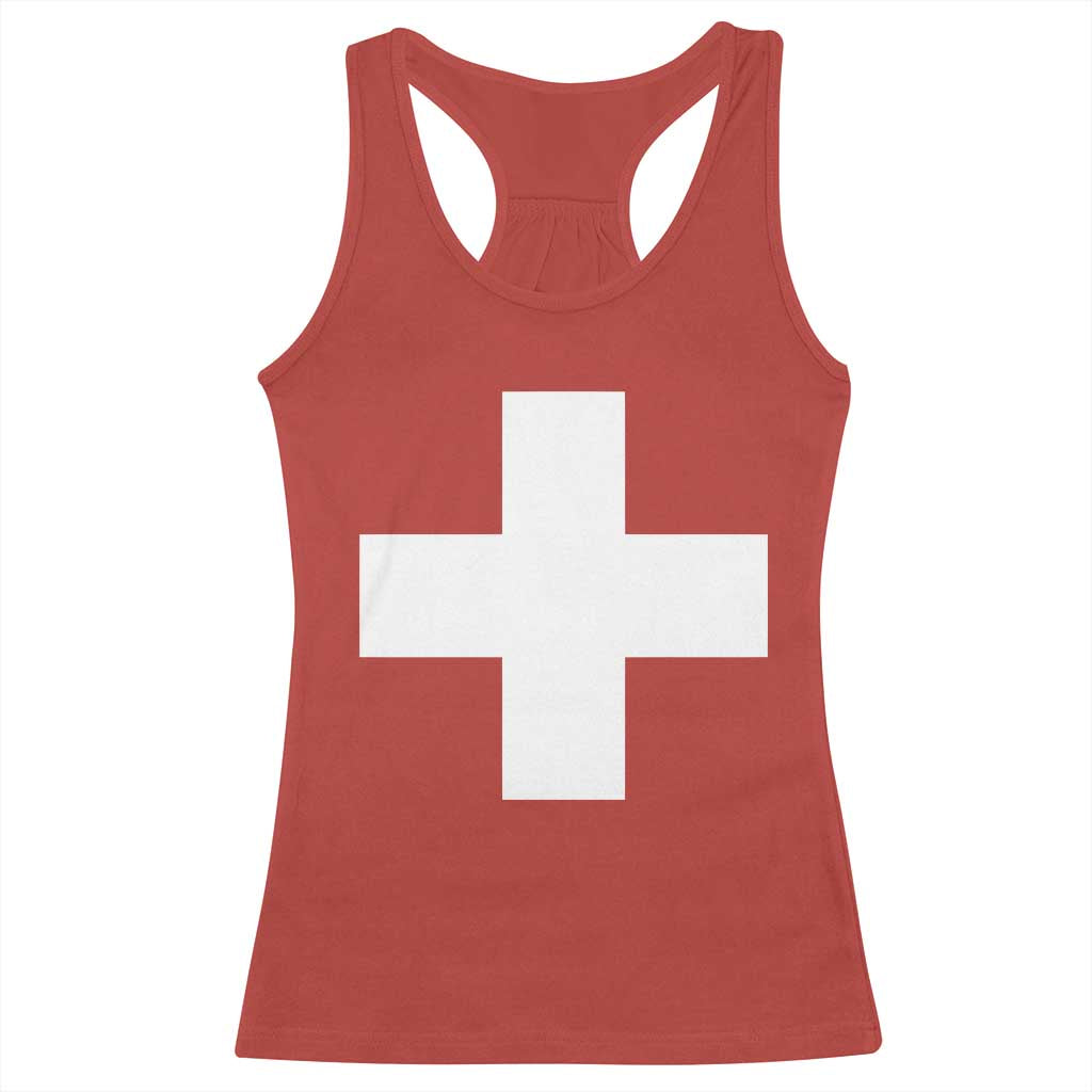 Swiss Vintage Cross Flag Switzerland Racerback Tank Top TS10 Red Print Your Wear