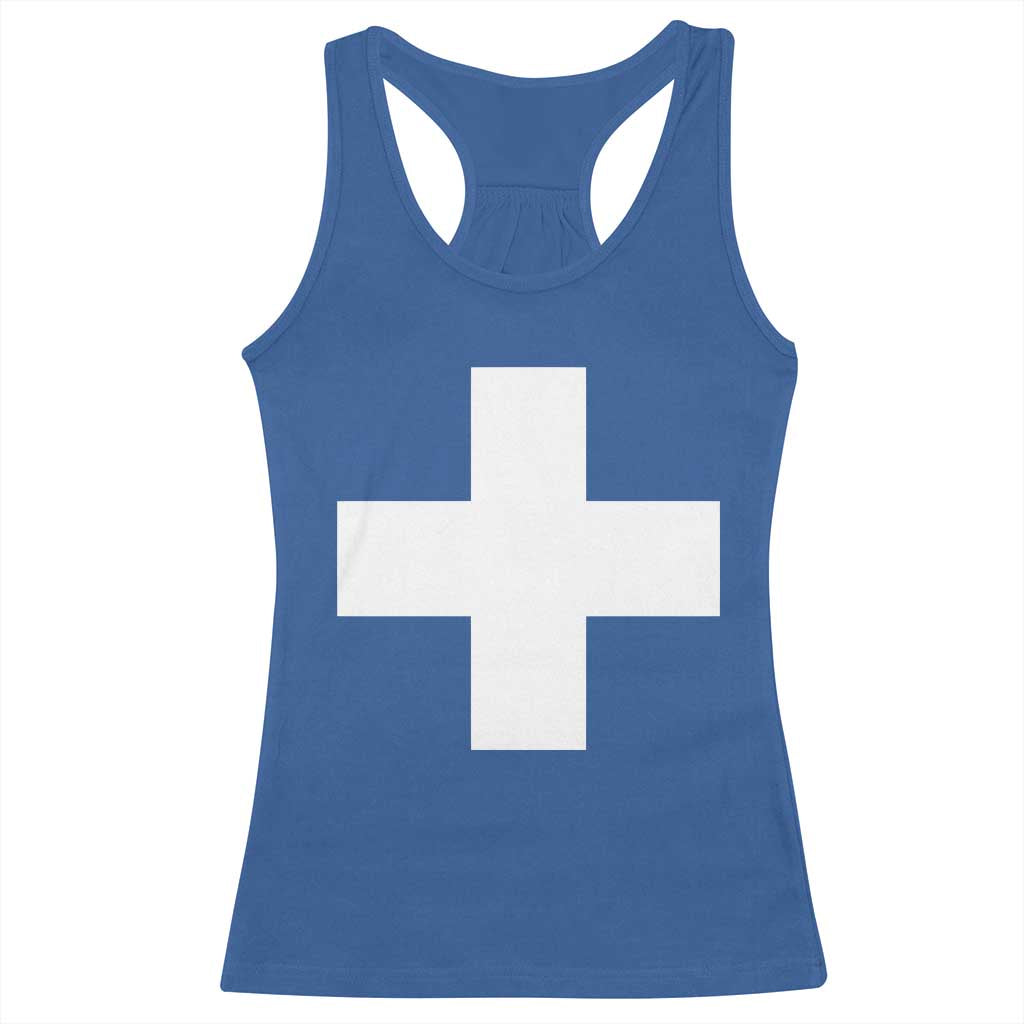 Swiss Vintage Cross Flag Switzerland Racerback Tank Top TS10 Royal Blue Print Your Wear