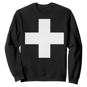 Swiss Vintage Cross Flag Switzerland Sweatshirt TS10 Black Print Your Wear