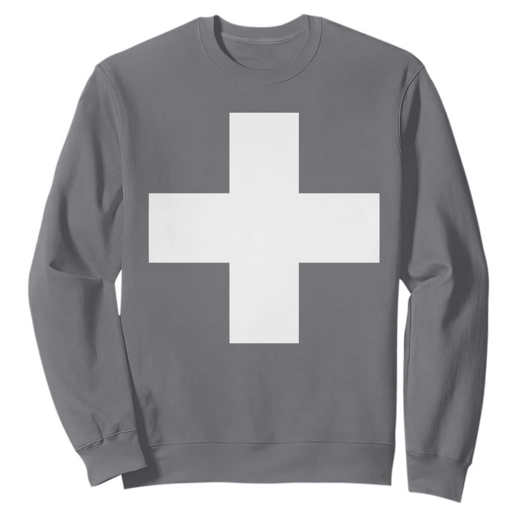 Swiss Vintage Cross Flag Switzerland Sweatshirt TS10 Charcoal Print Your Wear