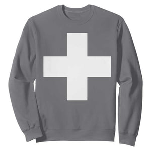 Swiss Vintage Cross Flag Switzerland Sweatshirt TS10 Charcoal Print Your Wear