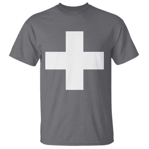 Swiss Vintage Cross Flag Switzerland T Shirt TS10 Charcoal Print Your Wear