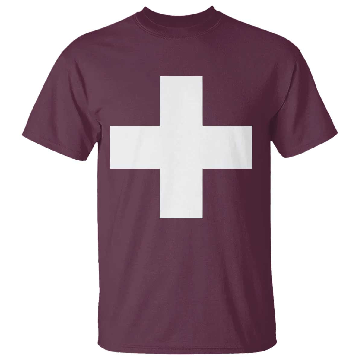 Swiss Vintage Cross Flag Switzerland T Shirt TS10 Maroon Print Your Wear