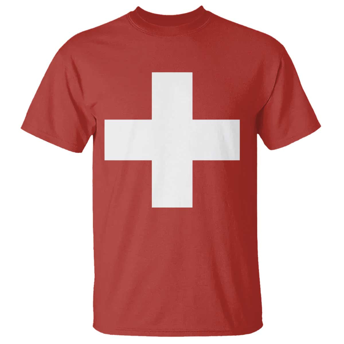 Swiss Vintage Cross Flag Switzerland T Shirt TS10 Red Print Your Wear