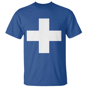 Swiss Vintage Cross Flag Switzerland T Shirt TS10 Royal Blue Print Your Wear