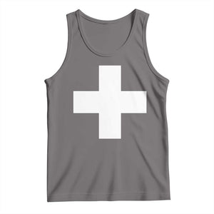 Swiss Vintage Cross Flag Switzerland Tank Top TS10 Deep Heather Print Your Wear
