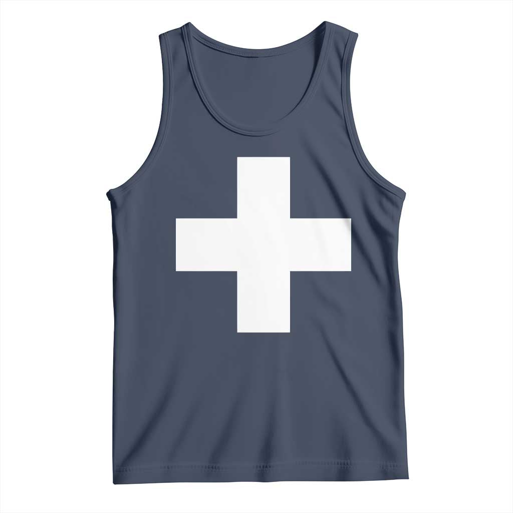 Swiss Vintage Cross Flag Switzerland Tank Top TS10 Navy Print Your Wear
