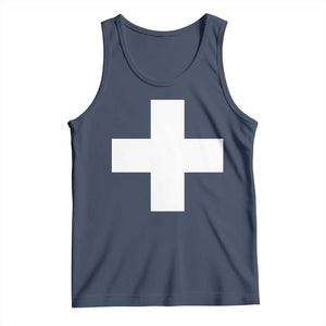 Swiss Vintage Cross Flag Switzerland Tank Top TS10 Navy Print Your Wear