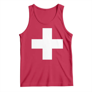 Swiss Vintage Cross Flag Switzerland Tank Top TS10 Red Print Your Wear