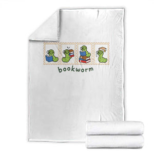 Bookworm Book Lovers Throw Blanket Cute Postage Stamp Graphic Librarian Reader Bookish Gifts