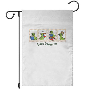 Bookworm Book Lovers Garden Flag Cute Postage Stamp Graphic Librarian Reader Bookish Gifts