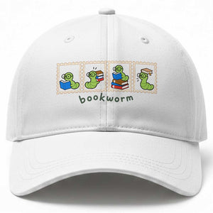 Bookworm Book Lovers Baseball Cap Cute Postage Stamp Graphic Librarian Reader Bookish Gifts